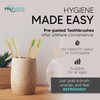 Pruvade 12 Pack Disposable Bamboo Toothbrushes with Toothpaste Built in