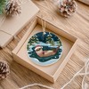 Playful Otter Christmas Ornament Round Ceramic 3 inches Cute Otter