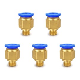 PC4-M6 Straight Pneumatic Connector, Set of 5, 3D Printer, Quick Fitting, One-Touch Tube, Hose, Connection, Fitting, Connector, Joint Diameter 0.2 inch (4 mm)