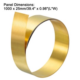 TA-VIGOR 1Pcs Brass Sheet Roll, 1000mm x 25mm x 0.1mm Metal Foil Plate Roll Brass Metal Thin Sheet Strip for Crafts, Electrical Repairs, DIY Projects, Grounding
