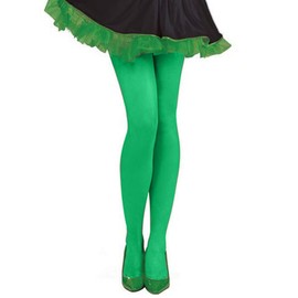 EVAZEN St. Patrick's Day Tights Green Over Knee Thigh High Stockings Irish Leggings Costume Accessories for Women Men (B-Solid Green)