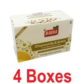 Badia Chamomile & anise tea /Te De Manzanilla y Anise 25 tea bags (each box) - 4 Boxes