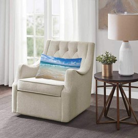 EKOBLA Throw Pillow Cover Beautiful Beach Summer Ocean Sea Tropical Space Coast Sand Water Seasonal Holiday Decor Lumbar Pillow Case Cushion for Sofa Couch Bed Standard Queen Size 20x30 Inch