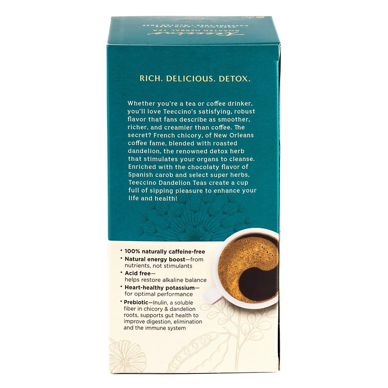 Teeccino Herbal Coffee Alternative Tee-Bags, sin gluten Dandelion