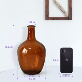 Bfttlity Clear Glass Vase Tall Farmhouse Vase for Branches Glass Vases for Centerpieces in Home Decoration (S-Amber)