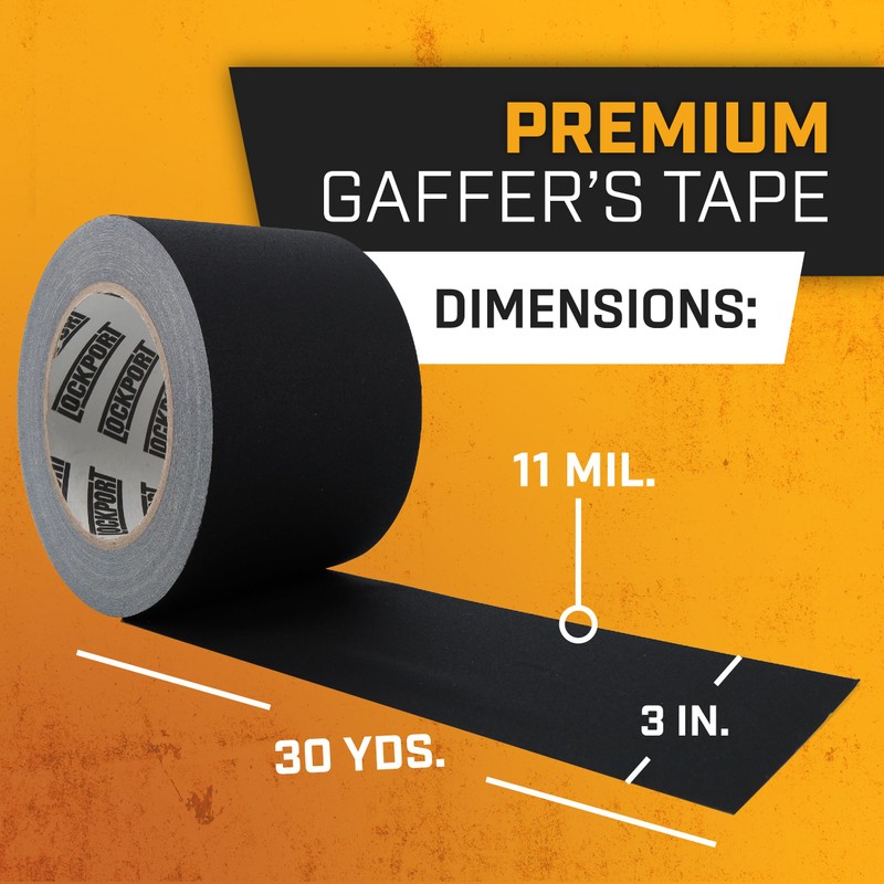 Lockport Black Gaffers Tape 3 inch x 30 Yards -