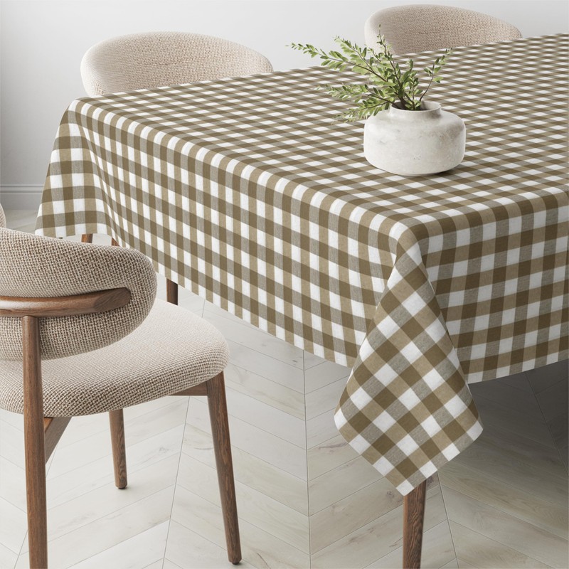 Martina Home TEFLONATED TABLECLOTH MADE Vichy Leather 200X140 CM