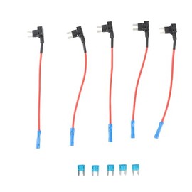 Coche Añadir un circuito Fusible Tap, Keenso Auto Adapter Blade Holder con 15A Blade Pack de 5(Mini)