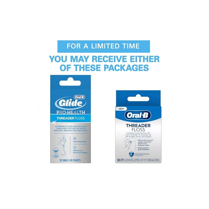 Glide Hilo de rosca, 30 cajas de paquetes de un