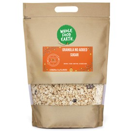 Wholefood Earth Granola No added Sugar - Whole Grain Oats with Raisins 500 g | GMO Free | Dairy Free | No Added Sugar* | High Fibre
