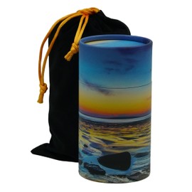 Biodegradable Paper Urn for Scattering Ashes, Scattering Tube for Human Ashes (Ocean, Mini 5.5")