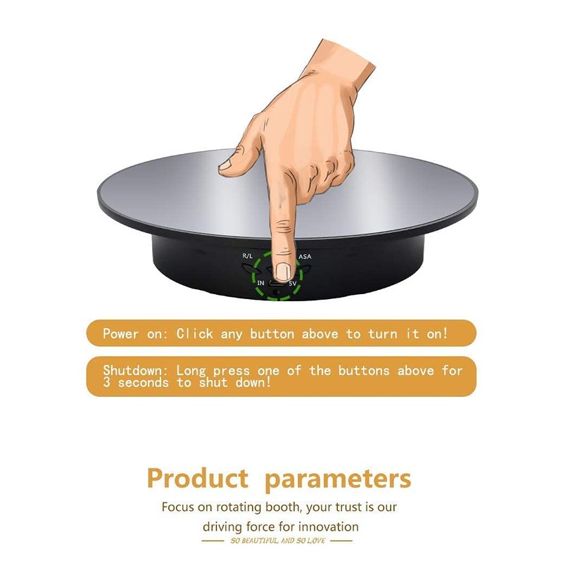 JAYEGT Motorized Rotating Display Stand, 7.87inch /17.6lbs Load, 360 Degree