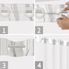 SSCRCUSLY 71x84 Inches White No Hook Grey Striped Shower Curtain