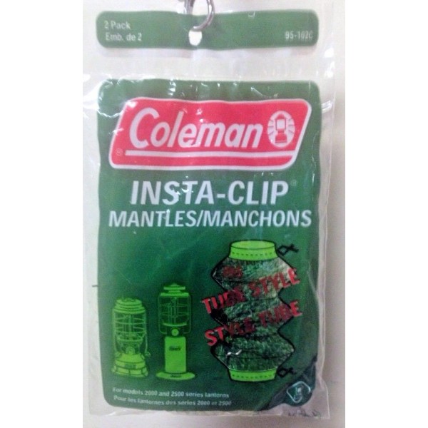 COLEMAN INSTA-CLIP TUBE MANTLE 2 PK 95-102C For Models 2000