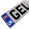 Gelz Domed Union Jack UK Vehicle Number Plate Stickers, Blue,