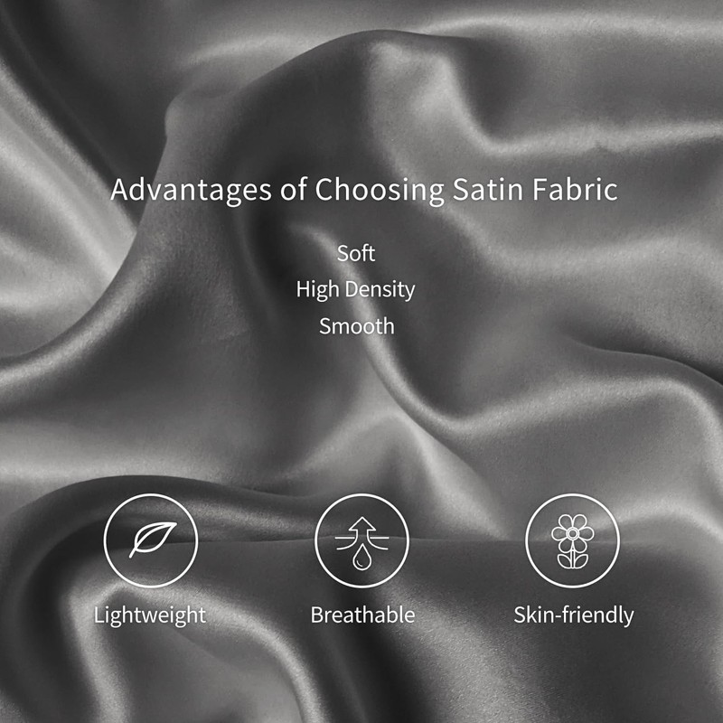 Satin Pillow Cases 2 Pack - Pillowcase for Hair and