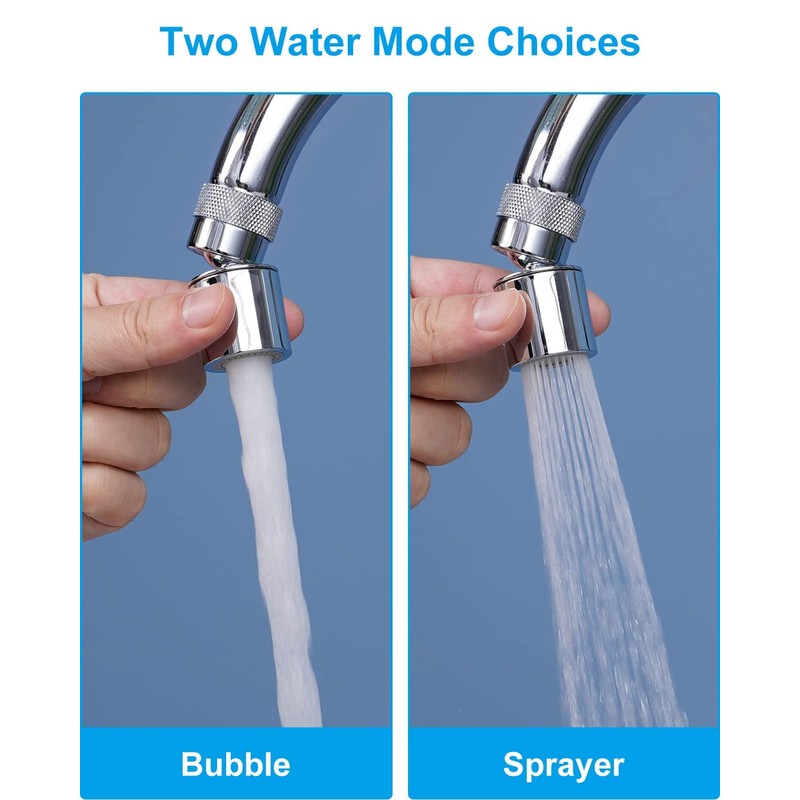 Hibbent Tap Aerator, Dual Function, 2-Flow Kitchen Sink Aerator,2 Sprayer