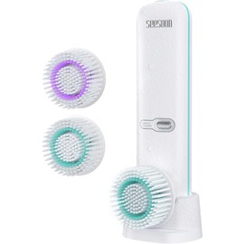 Facial Cleansing Brush, Electric Face Scrubber Rechargeable IPX7 Waterproof Automatic Bubble Making Face Wash Brush for Spinning Rotating Washer for Women & Men with 4 Brush Heads