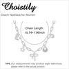 Choistily Charm Necklace for Women Dainty Gold Paperclip Bow Beach