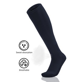 QBK 2T/3T/4T/5T To Youth Toddler Athletic Soccer Baseball Softball Socks 2 Pairs (Navy 2-4T)