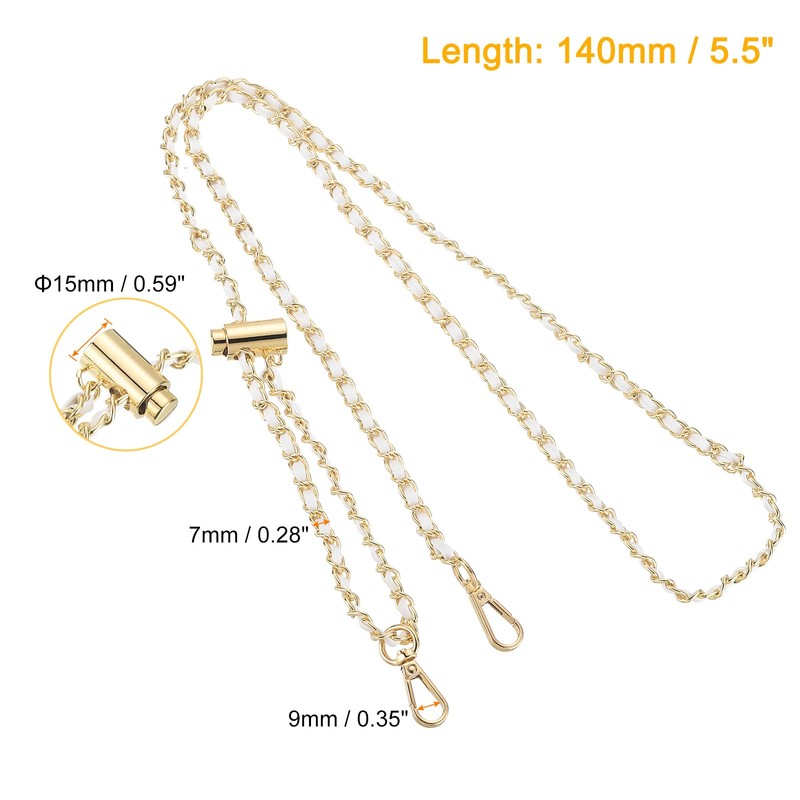 sourcing map Purse Chain Strap, 55 Inch Adjustable Bag Chains