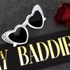 KICOSY BIRTHDAY BADDIE Heart-Shaped Glasses & Black Gold-Foil Sash Set