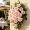 Yigeitopli 10Pcs Pink Artificial Silk Roses with Stems for Decor