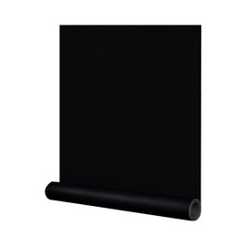 FUKU MON 24"x394" Black Wallpaper Peel and Stick Black Contact Paper Matte Solid Textured Self Adhesive Removable Thick Vinyl Film Roll for Cabinets Bedroom Wall Decoration