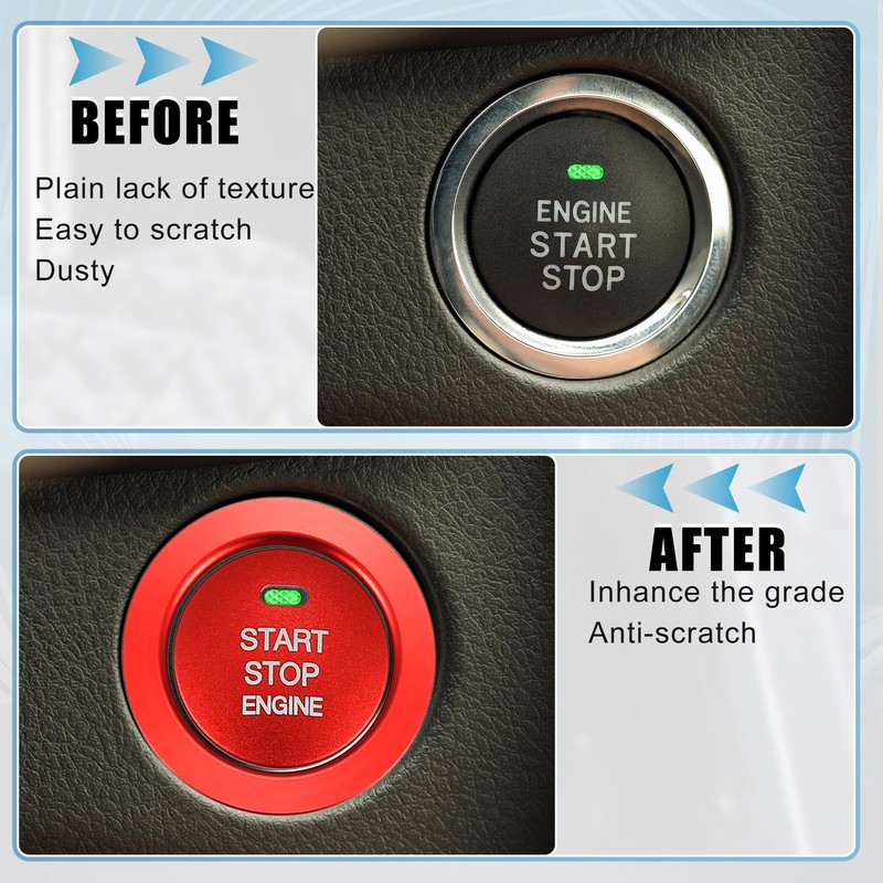 X AUTOHAUX Engine Start Stop Button Cover Kit One Click