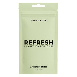 Refresh Gum Garden Mint, Xylitol – Sugar Free Chewing Gum Pouch, Natural Flavor & Organic Ingredients – Long Lasting, Plant-Based, Non-GMO – 45 Pieces