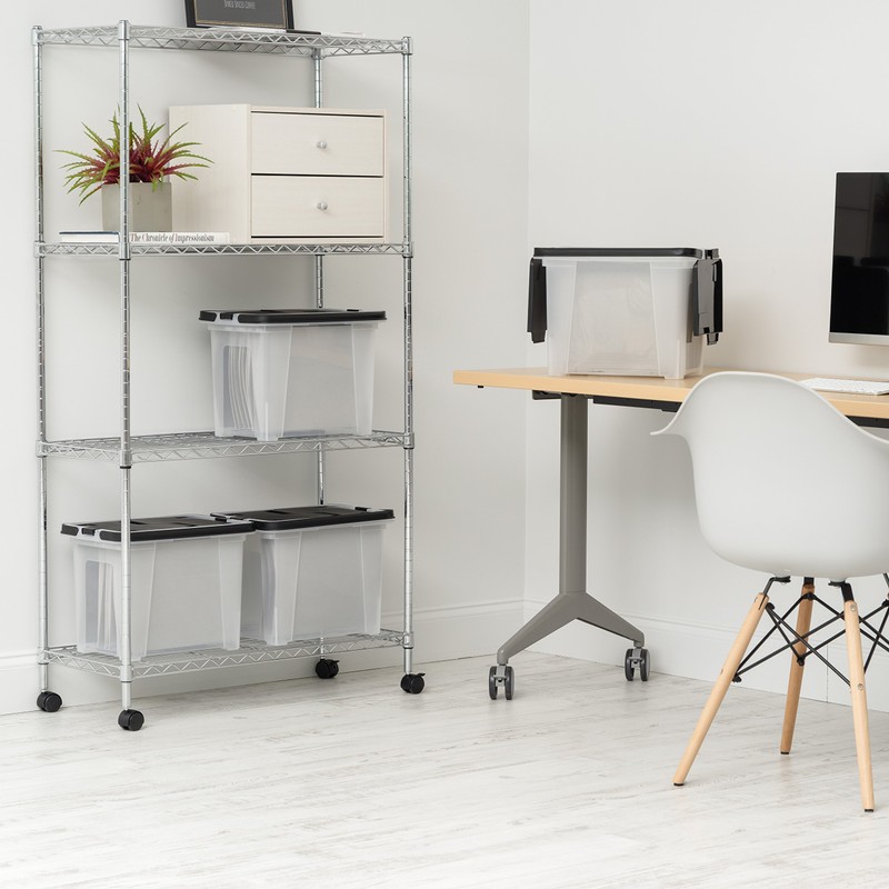 IRIS USA File Box File Organizer w/Wing Lid for Letter/Legal