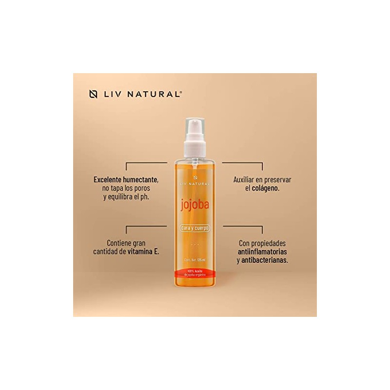 LIV NATURAL Set de 2 Aceite de Jojoba orgánico LIV