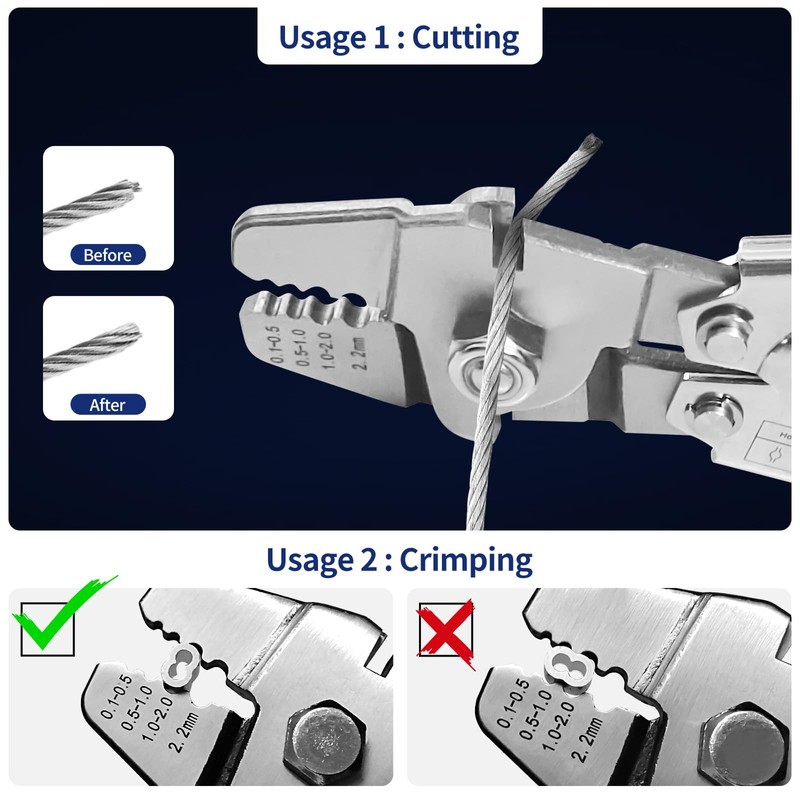 Wire Rope Crimping Tool Stainless Steel Wire Rope Sleeve Crimper