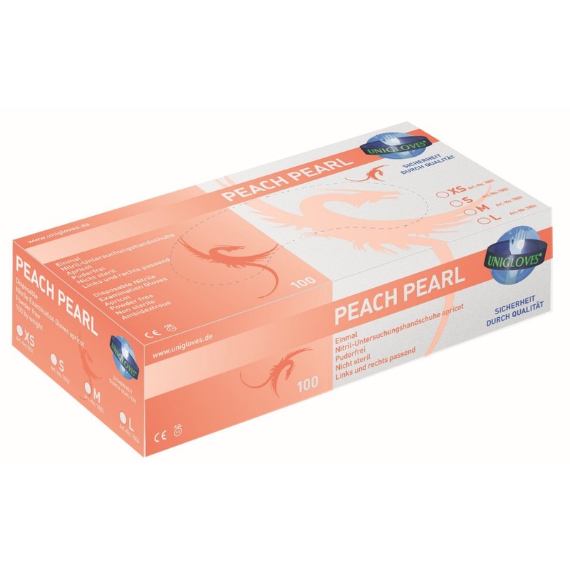 Unigloves Pearl Color Line Disposable Gloves, Nitrile, Assorted Colours Pink