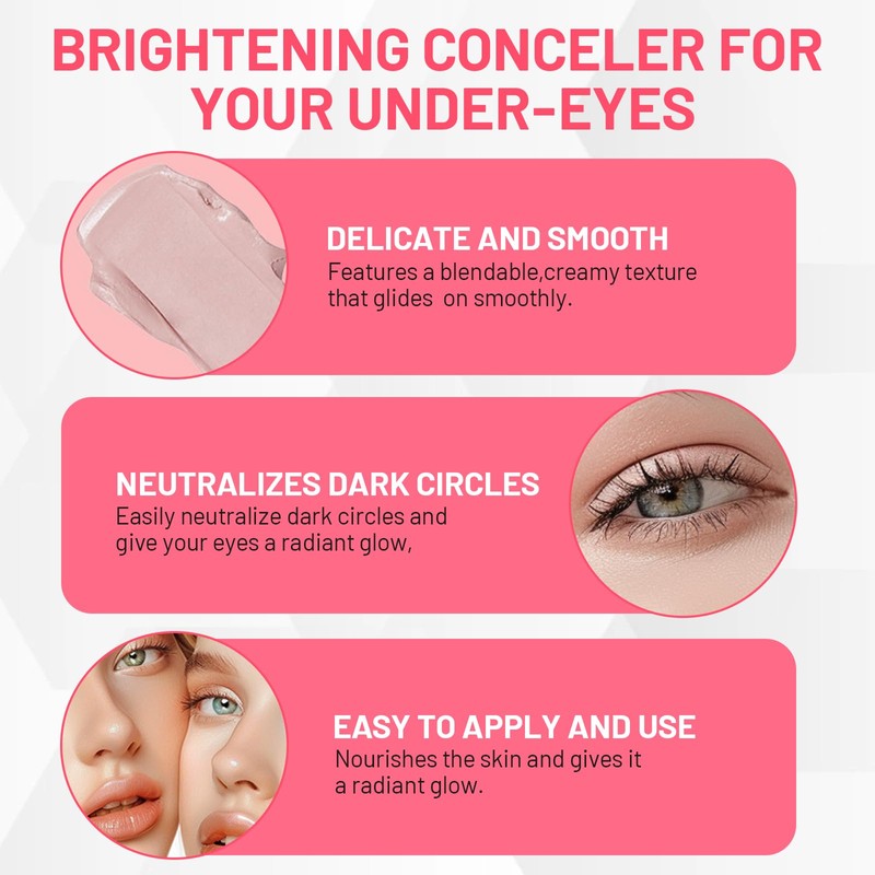 Leogony 2 Pcs Under Eye Brightener, Super Luminous Concealer for