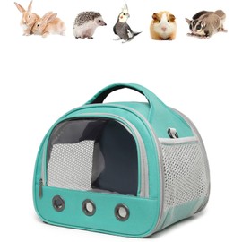 SOONHUA Small Animal Carrier Bag,Pet Outgoing Travel Bag,Portable Guinea Pig Carrier with Transparent Window and Breathable Mesh for Bird Rat Guinea Pig Squirrel