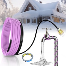 TOPDURE 90FT Heat Tape for Metal or Plastic gutters downspouts Energy-Saving Water Pipe Heat Cable Keeps Water Flowing at -40°F