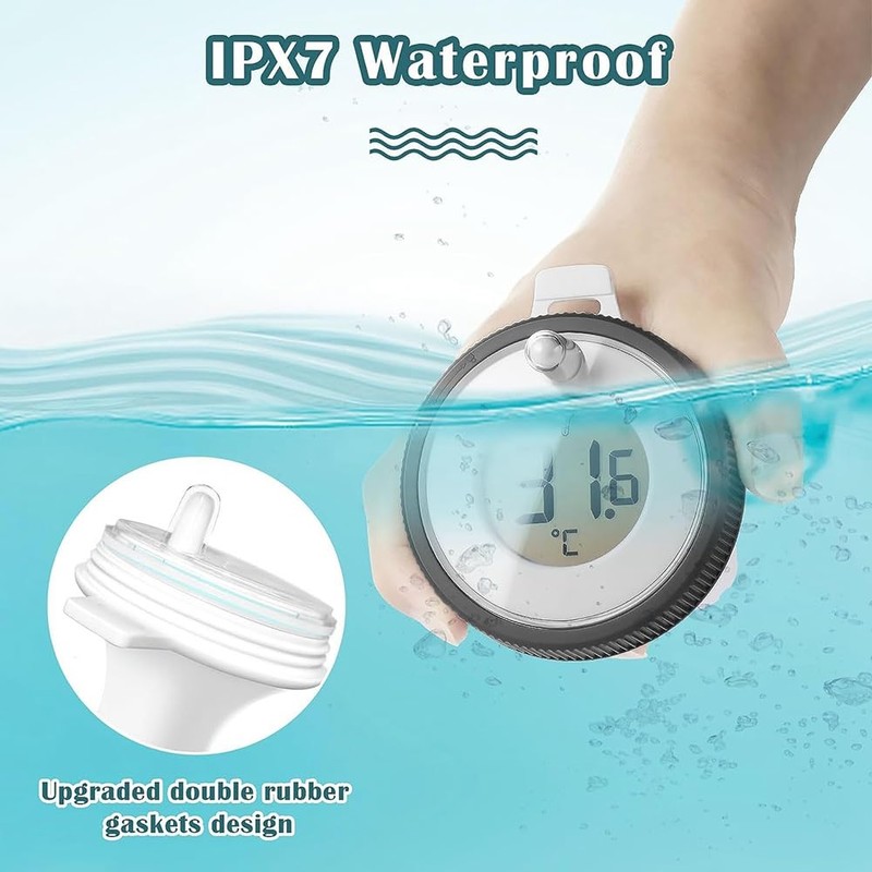 Aswalling Wireless Pool Thermometer Floating Easy Read Digital Pool Thermometer