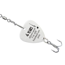 4th Wedding Anniversary Fishing Lure Gifts for Men 4 Year for Him 4th Year Wedding Anniversary Fisherman Gift for Husband or Boyfriend