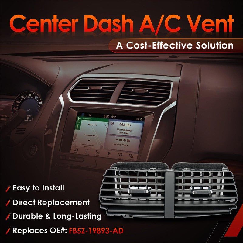 Center Dash A/C Air Vent, Compatible with 2016-2019 Ford Explorer,