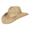 e4Hats.com Solid Color Straw Cowboy Hat - Natural OSFM