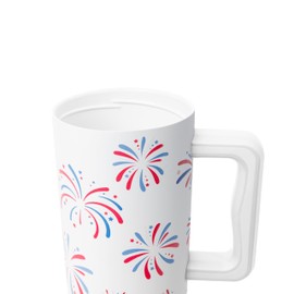 Simple Modern 40 oz Tumbler with Handle and Straw Lid | 4th of July Insulated Reusable Stainless Steel Water Bottle Travel Mug Cupholder Use | Gifts for Women Men Him Her | Trek Signature | Fireworks