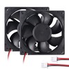 2 Pack 80mm DC Fan 12V Computer Fan 80mm 2