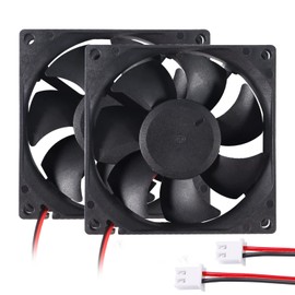 2 Pack 80mm DC Fan 12V Computer Fan 80mm 2 Pin XH 2.54 8025 High Performance Cooling Fan 4500RPM