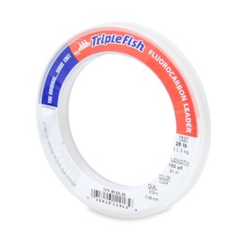 Triple Fish 25 lb Test Fluorocarbon Leader Fishing Line, Clear, 0.48 mm/100 yd