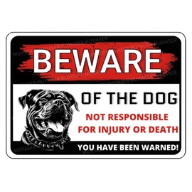 MUYIASER Beware Of The Dog Rottweiler You Have Been Warned Aluminum Metal Tin Signs Outdoor Yard Sign Warning Sign For Fence Yard Home Kitchen Farm Garden Wall Decor 8x12 Inch
