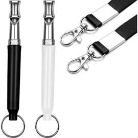 zaoalife 2 PCS Dog Whistle with Black Lanyard, Professional Dog Training Whistle to Stop Barking, Silent Dog Whistle Stop Barking Training Control Whistle for Dogs