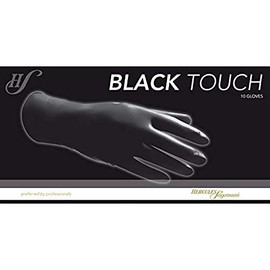 Hercules Sägemann Special Protective Gloves for Hairdressers Black Touch Size M Pack of 10 100% Natural Latex