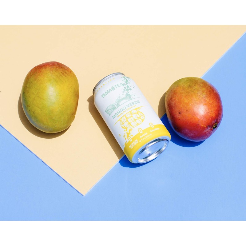 Tama Tea Sparkling Green Tea, MANGO VERDE, Made with Real