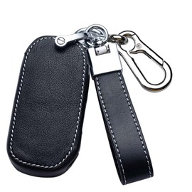 ontto Leather Car Key fob Cover fit for Kia Sportage R Ray Sorento Soul Telluride SX Cerato 2020 K5 K8 2022 Keyless Entry Key case Key Holder Shell Bag Keychain Keyring Accessories 3 Buttons Black B